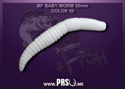 Crazy Fish MF BABY WORM 2" farba 059 white, PLÁVAJÚCE