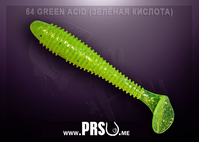 Crazy Fish VIBRO FAT 2.7" barva 54 kyselá zelená