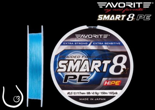 Favorite SMART 8X PE Sky Blue rybárska prívlačová šnúra – Obrázok 2