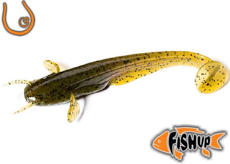 Dipovaná nástraha FishUp sumecek Catfish barva green pumpkin seed 074