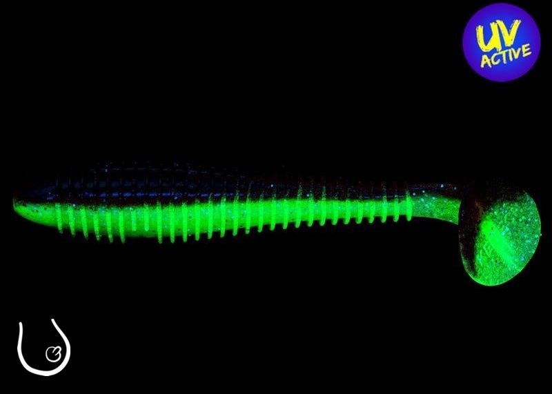 Keitech Swing Impact Fat 3.8" #CT25 Chartreuse Silver Red - Obrázek 2