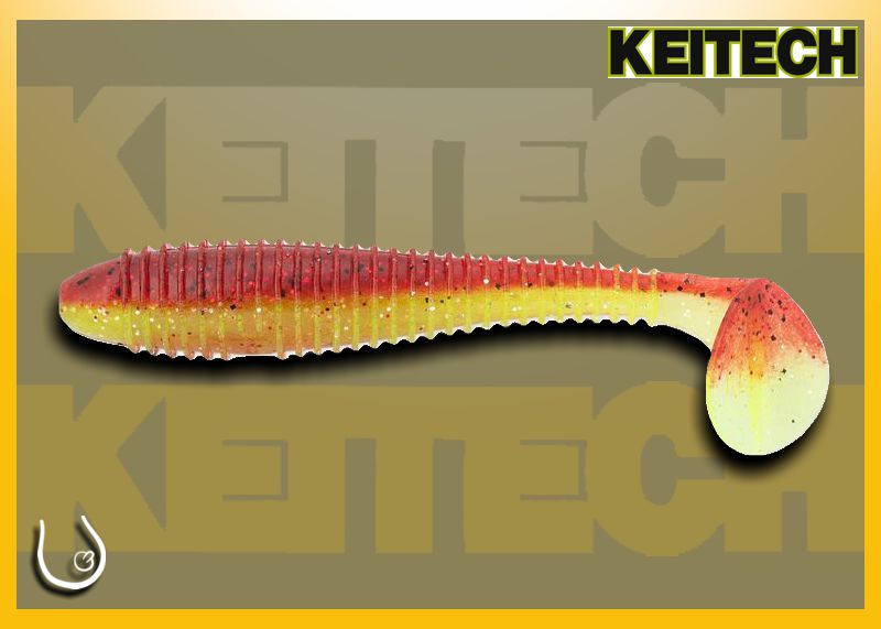 Keitech Swing Impact Fat 3.8" #CT25 Chartreuse Silver Red