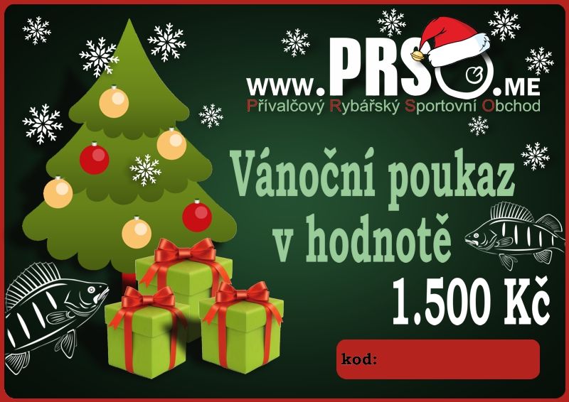 Vánoční dárkový poukaz 1500Kč k nákupu na www.PRSO.me