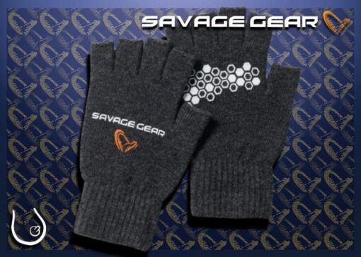 SAVAGE GEAR Knitted Half Finger Glove rybářské rukavice